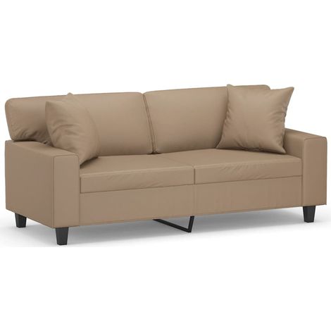 Maison Exclusive - Canapé 2 places avec oreillers cappuccino 140 cm similicuir