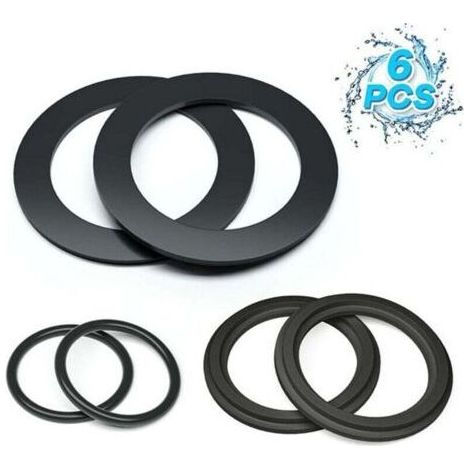 6 pièces Kit de rondelles et de bagues 25076RP pour raccords 1-1/2", rondelles en caoutchouc à joint torique pour vannes plongeuses de piscine Intex- 10745, 10262 et 10255 (1/5)