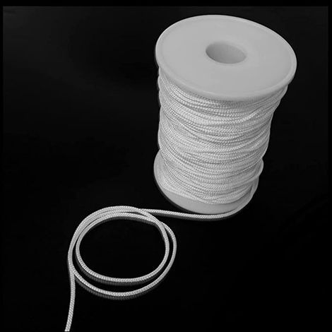 Weiße 2,2 mm Zugschnur, 50 m, Kern aus Polyestergewebe, für Jalousien, Vertikaljalousien, Rollos und Gardinenzubehör (1/5)
