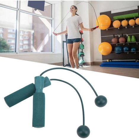 BelleRise - Corde à sauter sans fil – – Double roulement 360° – Fitness intérieur – Bleu (1/5)