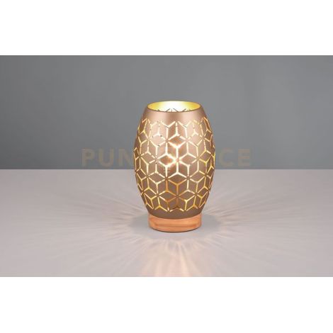 Lampada da tavolo RL Bidar marrone legno, E27 21cm