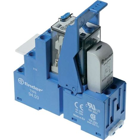Finder 58.33.9.024.0050 Modulo relè Tensione nom.: 24 V/DC Corrente di commut. max.: 10 A 3 scambi 1 pz.