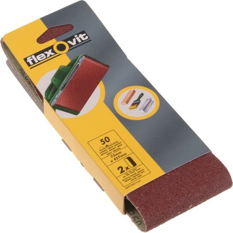 Flexovit Cloth Sanding Belts 457 x 75mm Coarse 50G – Pack of 2 (1/2)