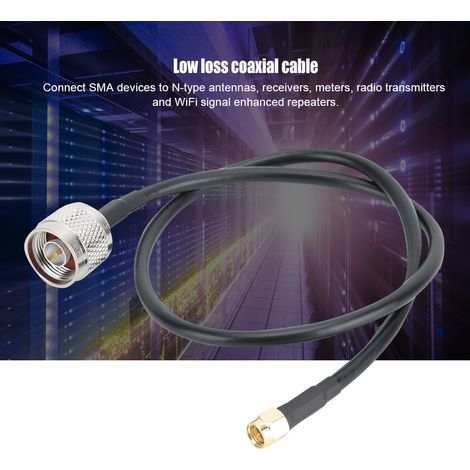 Câble coaxial d'adaptation SMA mâle vers N mâle pour applications haute fréquence et faible impédance (1/4)