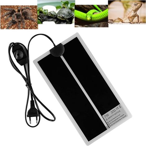 Reptile Heating Mat, Adjustable Temperature Control Terrarium Heating Mat for Reptiles (7W: 28x15CM) (1/5)