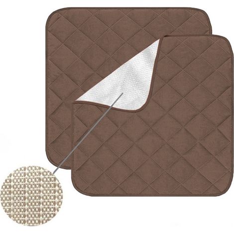 Coussin lavable et imperméable pour animaux – Protection de siège auto – Tapis antidérapant pour meubles (pour humains et animaux) – Marron café, lot de 2 – 39 x 39 cm (1/5)
