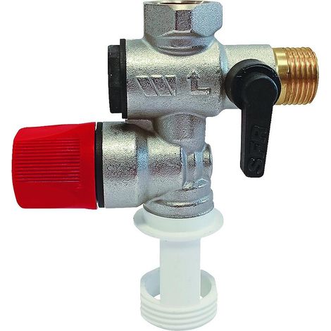 Watts – Groupe de sécurité NA53M3 droit 1/2'' – Protection contre surpression pour ballon jusqu'à 4 kW – Installation simplifiée (1/2)