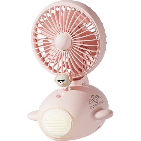 Schöner Luftbefeuchter/Ventilator mit Sprühfunktion, USB-Ladefunktion, ideal für Studentenwohnheime, Büros oder Schulen, rosa (1/5)