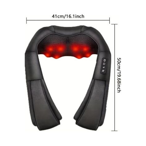 Masseur Cervical, Massage Dos et Cou Épaules avec Chauffage,Appareil de Massage Shiatsu Électrique avec Sac de Rangement,3D-rotation Vitesse Réglable, Cadeaux pour Meres Papa Femme Homme,Noir