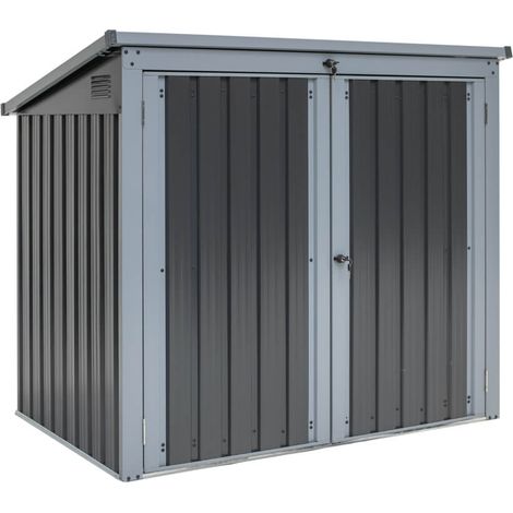 Westmann Stahl Mülltonnenbox und Gerätebox Anthrazit 101x158x134 cm (1/6)