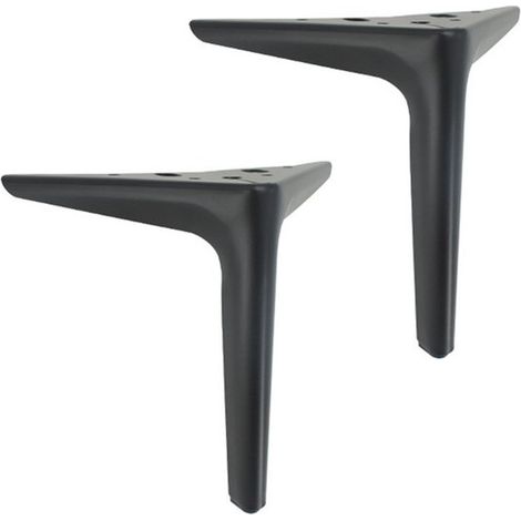 Patas para muebles - 12 cm - 2 piezas - Aptas para aparadores, armarios, mesitas de noche, sofás, etc. - Negras (1/5)