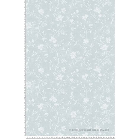 Papier peint Fleur Bleu Romance Lutèce