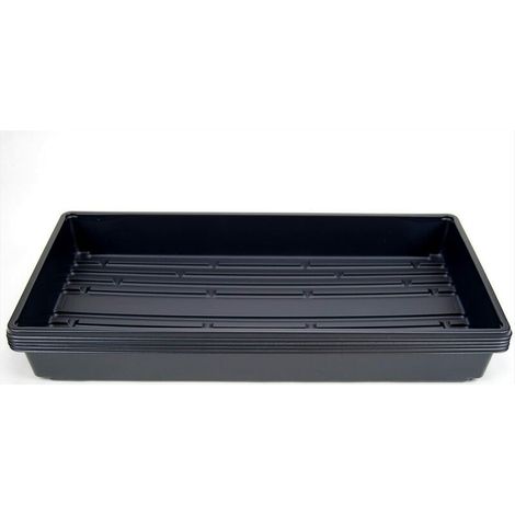 5er-Packung robuste Pflanzschalen aus schwarzem Kunststoff (ohne Drainagelöcher), 54 cm x 28 cm – Blumen, Setzlinge, DEBUNS