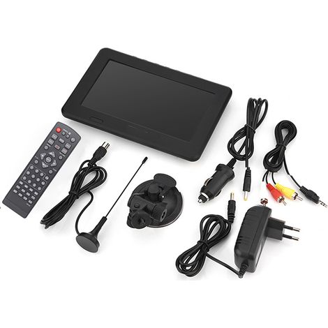 7-Zoll-HD-Fernseher (16:9), tragbar, analog/digital, für Auto und Zuhause, mit EU-Stecker (110–220 V) (1/5)