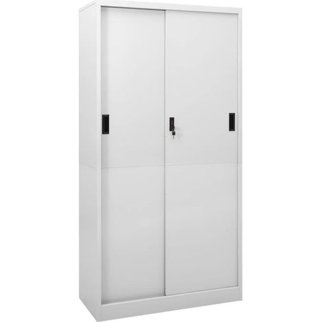 Armario oficina puerta corredera acero gris claro 90x40x180 cm vidaXL
