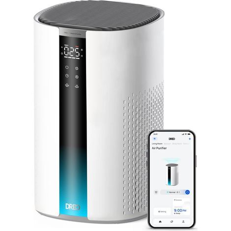 Purificateur d’air DREO 337S blanc 99 m² commande par application contrôle digital