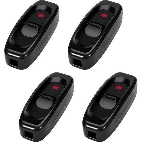 CCYKXA 4-Piece Bedside Lamp Switch, Switches with Indicator Light, ON/OFF Rocker Switch 250V 10A for Table Lamp Cords and Small Appliances, Intermediate Switch with Operation (1/5)