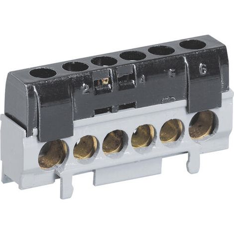 Legrand – Bornier de répartition phase isolé – Connexions 1x35mm² et 5x25mm² – Montage sur rail DIN – Raccordement à vis