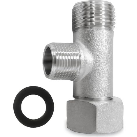 3-Way T Shape Adapter 3/8 Inch, Brass Connection Tee Valve with Chrome Plating, Durable Splitter for Corner Valves, Toilet, Washing Machine, Shower, and Kitchen (1/5)