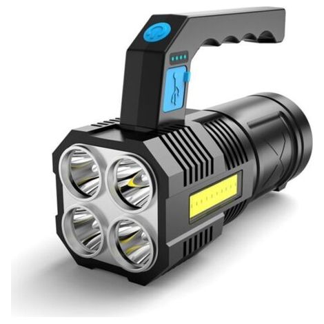 Lampe Torche Led Ultra Puissante Rechargeable lampe de poche de travail étanche et 4 modes lampe torche d'urgence portable pour randonnée, pêche, camping (1/4)