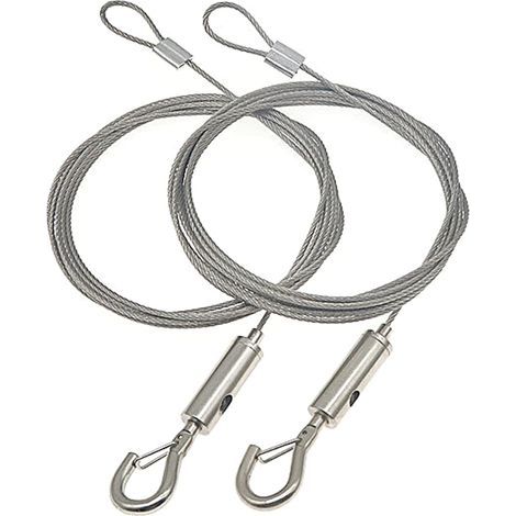 2PCS Câble en Acier Inoxydable Fil de Suspension Réglable 2m×1.5mm pour Accrocher Panneau Vêtements Lumières Photos Rideaux(Charge Maximale 30KG) (1/4)
