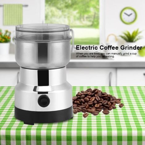 Moulin à Café Broyant Grain Bureau Maison Machine Broyage Electrique Acier Inoxydable 220V (1/4)