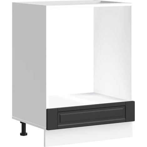 Mueble para horno de diseño clásico que ahorra espacio 60 x 46 x 81,5 cm en madera de ingeniería negra 020050303 (1/5)