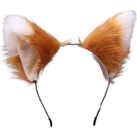 Adorabile fascia per capelli da cosplay anime con orecchie da volpe pelose - rossa e bianca (1/2)