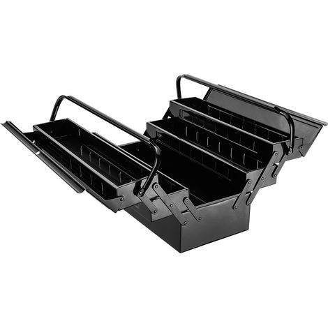 FPLUS caja herramienta met.43x20x21 cms. , Caja de herramientas TOPEX, cinco compartimentos. Fabricado en chapa de acero duradera que garantiza una alta resistencia de la caja. Los
