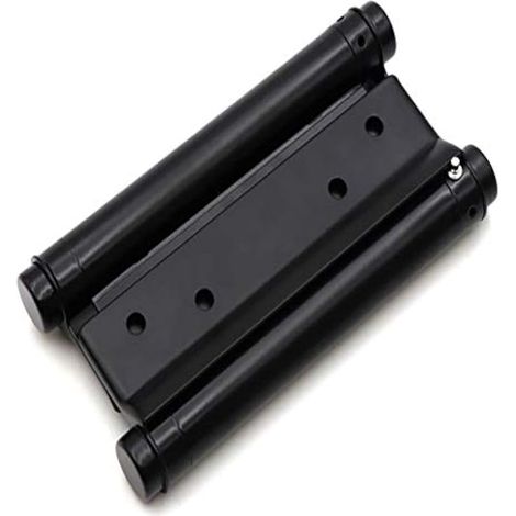2 paires de charnières de porte en acier inoxydable à double action, 4 pouces, noires, auto-fermantes (1/4)
