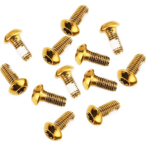 Convient pour 12 boulons de disque de frein de VTT en acier inoxydable, boulons M5 10 mm, boulons de montage de disque de frein (dorés). (1/5)