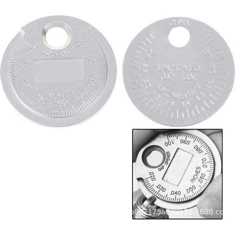 Outil de mesure métrique/impérial de type pièce de monnaie 0,02''-0,1'' Jauge de bougie d'allumage Outil de dégagement des bougies d'allumage (1/5)