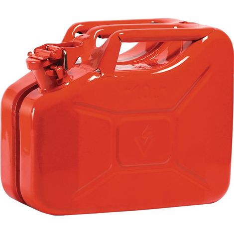 Bidón de combustible 10l rojo fuego RAL 3000 chapa de acero L345xL165xH275mm VALPRO