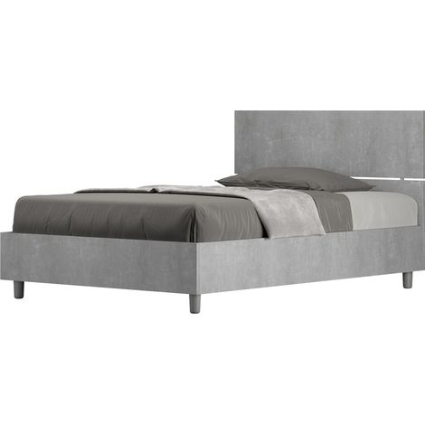 Letto una piazza e mezza - DEMAS - Tipologia Testata: Testata Dritta - Tipologia Letto: Con Rete e Contenitore - Dimensione Rete: 120x200 - Colore: Grigio (1/5)