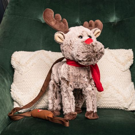 39cm Battery Operated Brown Plush Musical Walking Animated Christmas Reindeer (1/5)