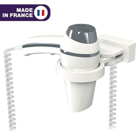 JVD - Sèche-Cheveux Clipper blanc + Support universel - Matériel professionnel