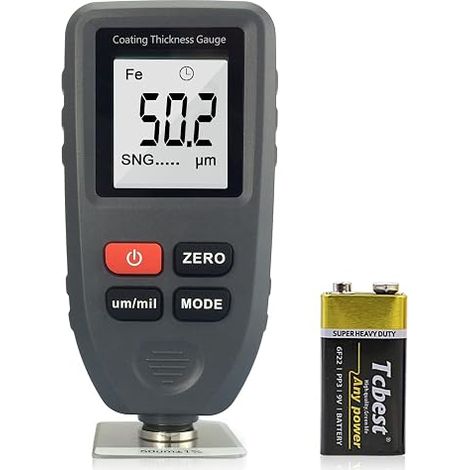 Coating Thickness Gauge GR-1001 Automatic Paint Thickness Gauge with Sensor for Auto Fe-NF Auto Power Off Measuring Range 0-1300um(0-51.2mil) (1/5)