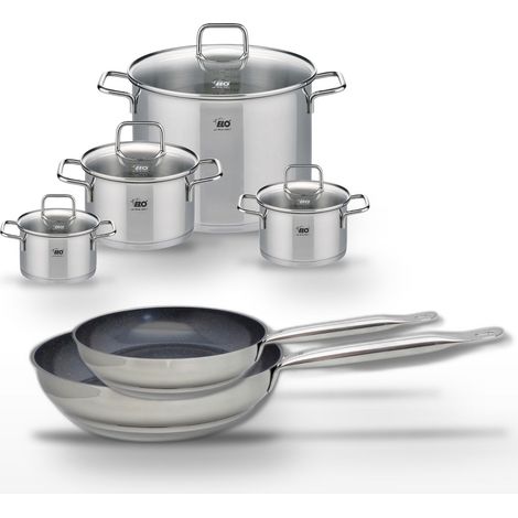 Lot Poêles 24cm & 28cm Elo Profi Therm Platinum et 4 Faitouts Elo Citrin (1/5)