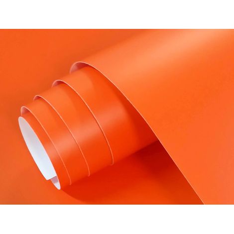 Film adhésif décoratif mat orange 60 x 300 cm pour meubles, cuisine, murs, fenêtres, travaux manuels (1/5)