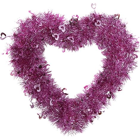 Guirlande De Fleurs Artificielles - Forme De Cœur - Décoration Murale Pour Fêtes Et Occasions Spéciales - En Plastique - 1 Pièce (1/5)