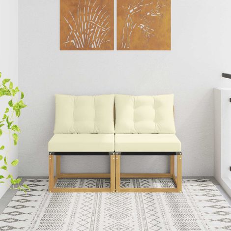 vidaXL 2 Piece Outdoor Middle Sofa