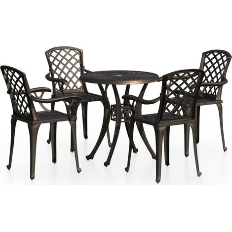 Maison Exclusive - Set da Bistrot 5 pz in Alluminio Pressofuso Bronzo