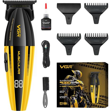 285T Men Hair Clipper For Men LED Screen Cordless Hair Clippers Compact Lightweight Versatile with LED Indicator, USB Rechargeable (1/5)