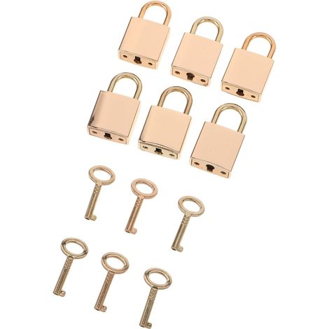 de 6 mini cadenas en alliage doré brillant avec clé style (1/5)