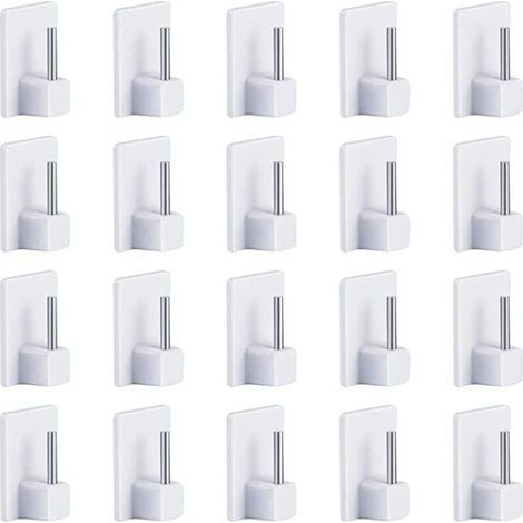 20 pcs Rideaux Crochets Adhésifs pour Tringle Rideau Crochet Autocollant Accroche Rideau Sans Percage 1928mm (1/4)