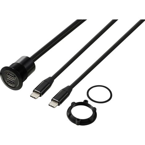 USB-C® (3.1) 2x presa/spina 1 m cavo nero TC-13376320 TRU COMPONENTS Contenuto: 1 pz. (1/3)