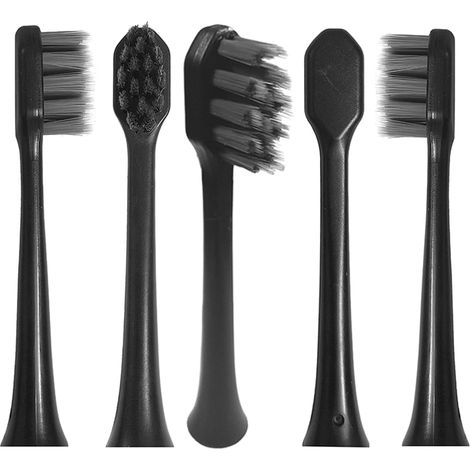 Lot de 5 têtes de rechange, compatibles avec les brosses à dents électriques 7MAGIC, noires (1/5)