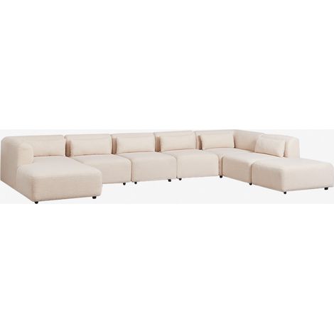 SKLUM 6-teiliges modulares Chaiselongue-Sofa links mit Fogler-Hocker                                   