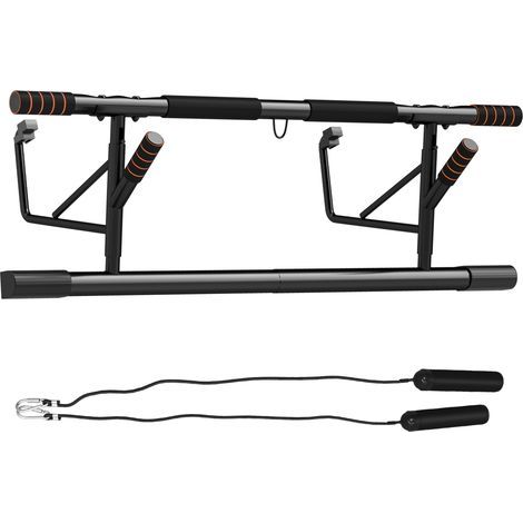 Barre de traction barre traction porte avec bandes de résistance poignées rembourrées 100 x 43 x 27 cm noir (1/5)
