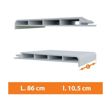 Direct Fenêtres – Appui fenêtre PVC blanc 86 cm – Longueur 86 cm – Largeur 10,5 cm – Fixation par clip et vis – Protection contre les intempéries